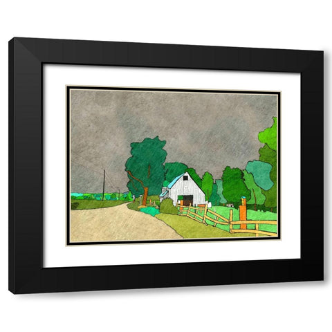 Rainy Season on the Farm Black Modern Wood Framed Art Print with Double Matting by Mabat, Ynon