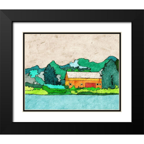 Lake Side Black Modern Wood Framed Art Print with Double Matting by Mabat, Ynon