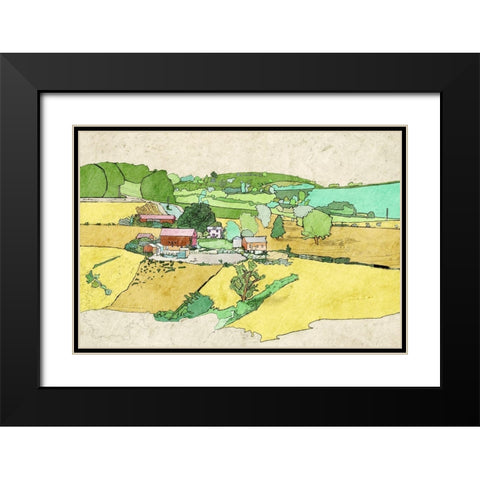Large Farm Black Modern Wood Framed Art Print with Double Matting by Mabat, Ynon