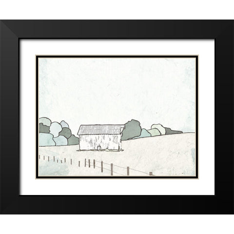 Farmhouse Under White Skies Black Modern Wood Framed Art Print with Double Matting by Mabat, Ynon