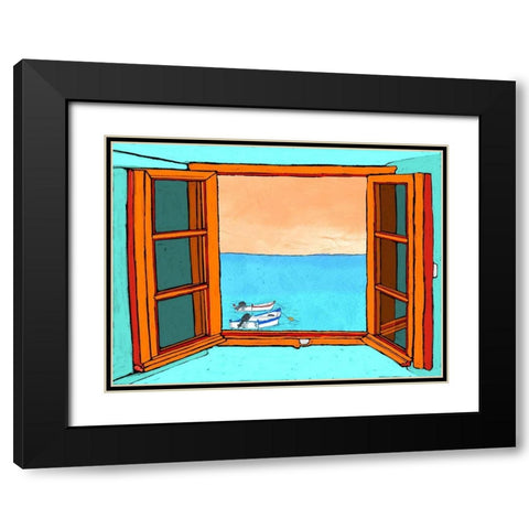 Through the Window Black Modern Wood Framed Art Print with Double Matting by Mabat, Ynon