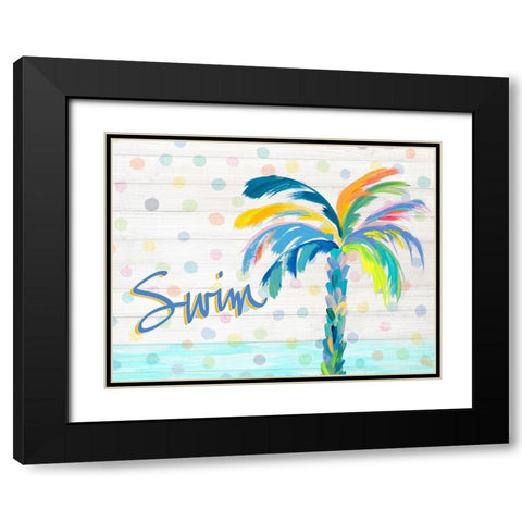 Swim Near the Palm Tree Black Modern Wood Framed Art Print with Double Matting by DeRice, Julie