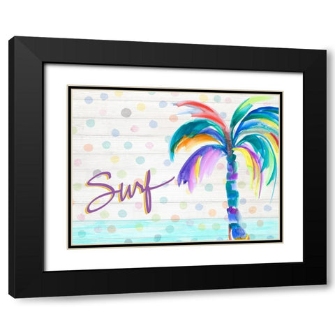 Surf Near the Palm Tree Black Modern Wood Framed Art Print with Double Matting by DeRice, Julie
