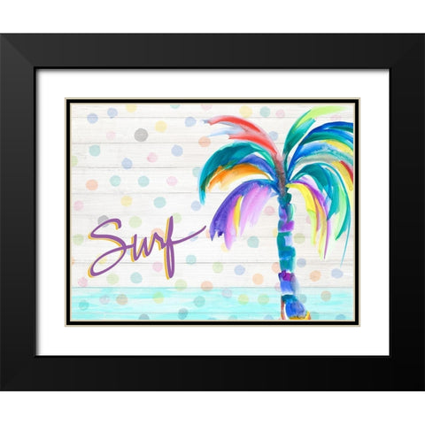 Surf Near the Palm Tree Black Modern Wood Framed Art Print with Double Matting by DeRice, Julie