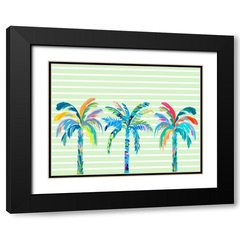 Funky Palm Trees Black Modern Wood Framed Art Print with Double Matting by DeRice, Julie