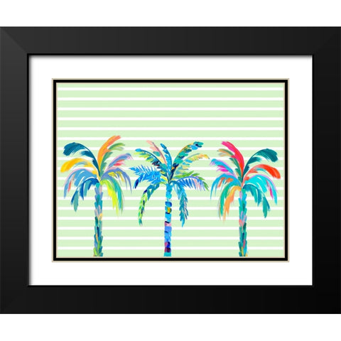 Funky Palm Trees Black Modern Wood Framed Art Print with Double Matting by DeRice, Julie