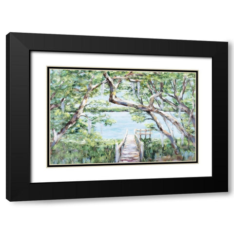 Misty Lake Black Modern Wood Framed Art Print with Double Matting by DeRice, Julie