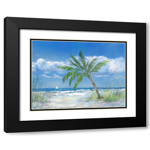 Palm Tree Paradise Black Modern Wood Framed Art Print with Double Matting by DeRice, Julie