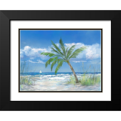 Palm Tree Paradise Black Modern Wood Framed Art Print with Double Matting by DeRice, Julie
