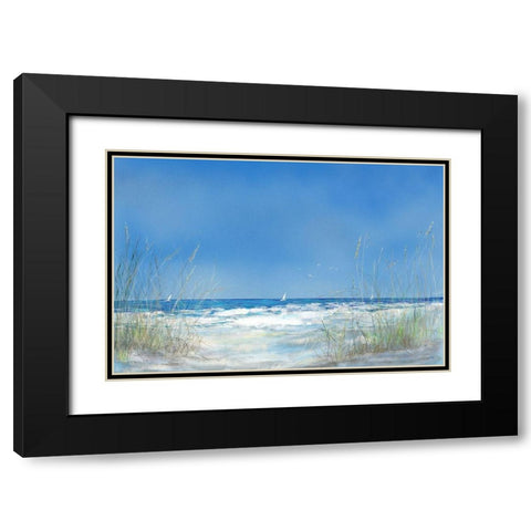 Grassy Seascape Black Modern Wood Framed Art Print with Double Matting by DeRice, Julie