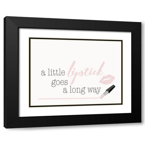 A Little Lipstick Black Modern Wood Framed Art Print with Double Matting by SD Graphics Studio