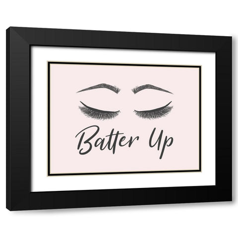 Batter Up Black Modern Wood Framed Art Print with Double Matting by SD Graphics Studio