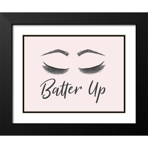 Batter Up Black Modern Wood Framed Art Print with Double Matting by SD Graphics Studio