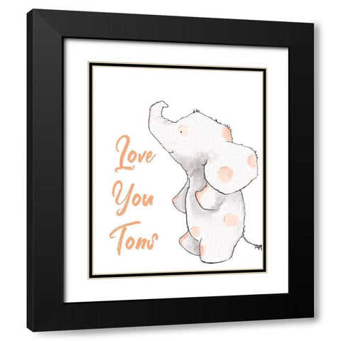 Love You Tons Black Modern Wood Framed Art Print with Double Matting by Diannart