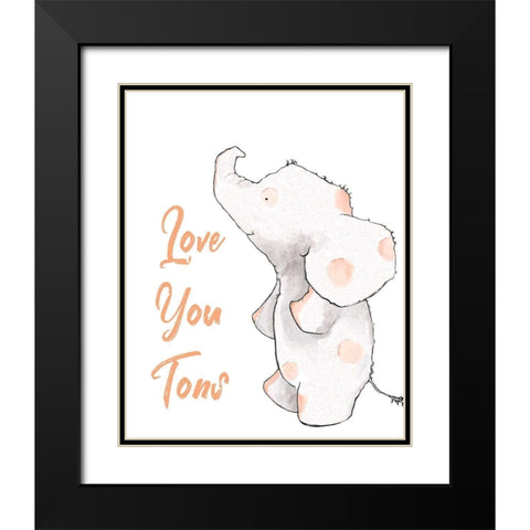 Love You Tons Black Modern Wood Framed Art Print with Double Matting by Diannart