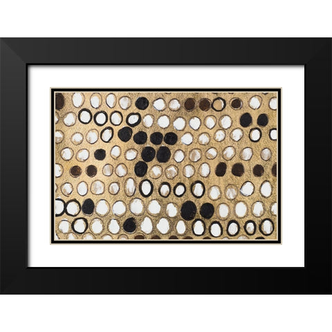African Circles with Gold Black Modern Wood Framed Art Print with Double Matting by Pinto, Patricia