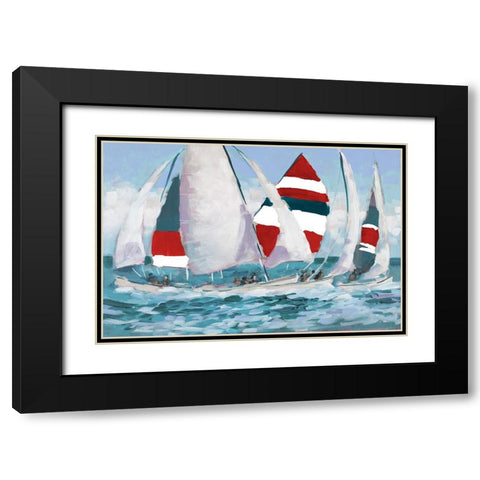 Wide Sails Black Modern Wood Framed Art Print with Double Matting by Slivka, Jane