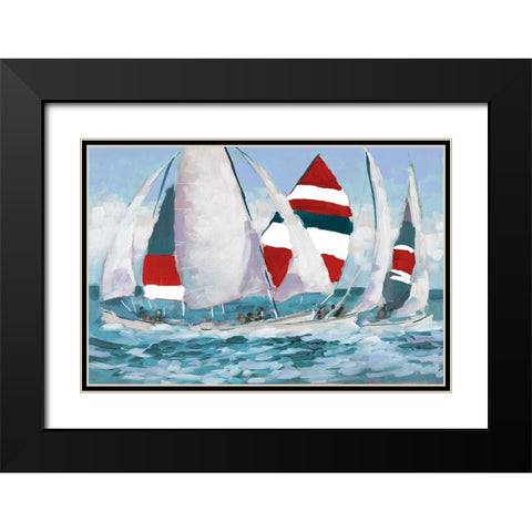 Wide Sails Black Modern Wood Framed Art Print with Double Matting by Slivka, Jane