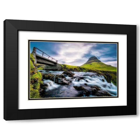 An Evening at Kirkjufellfoss Black Modern Wood Framed Art Print with Double Matting by Amos, Andy