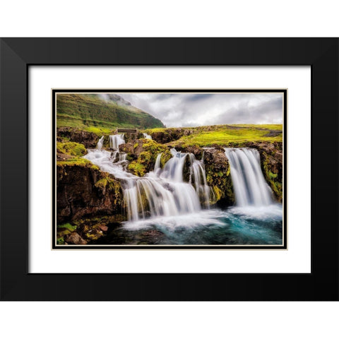 Beneath the Falls Black Modern Wood Framed Art Print with Double Matting by Amos, Andy