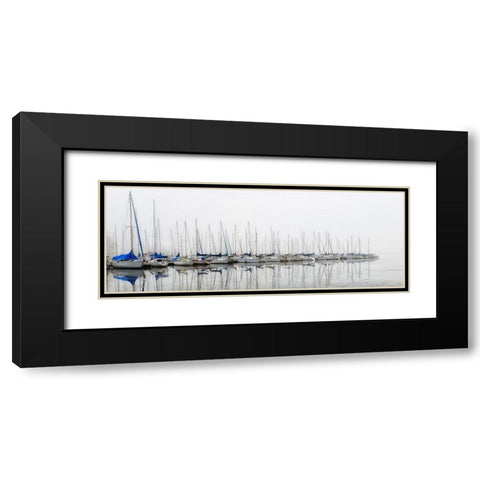 Sailing Boats Panel Black Modern Wood Framed Art Print with Double Matting by Amos, Andy