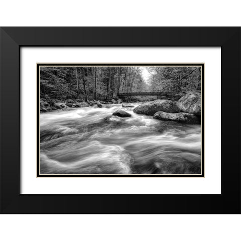 Flow Of The Creek Black Modern Wood Framed Art Print with Double Matting by Amos, Andy
