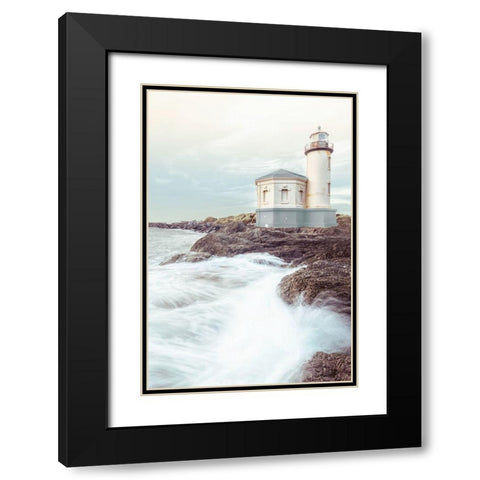 Crashing Waves Black Modern Wood Framed Art Print with Double Matting by Amos, Andy