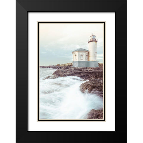 Crashing Waves Black Modern Wood Framed Art Print with Double Matting by Amos, Andy
