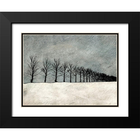 Winter Row Black Modern Wood Framed Art Print with Double Matting by Mabat, Ynon