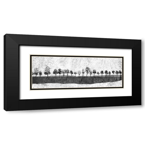 Dark Ink Trees Black Modern Wood Framed Art Print with Double Matting by Mabat, Ynon