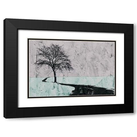 Near the Road Black Modern Wood Framed Art Print with Double Matting by Mabat, Ynon
