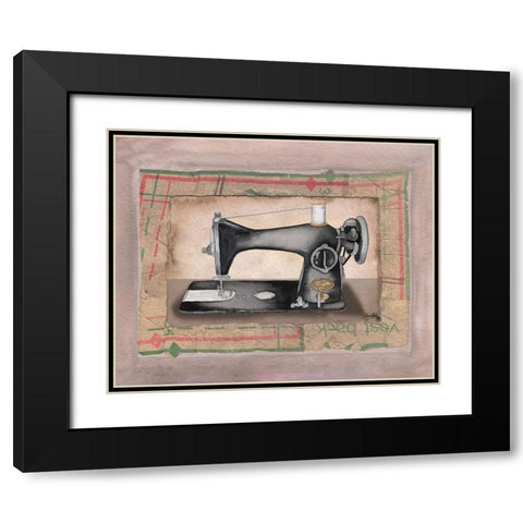 Sewing Machine II Black Modern Wood Framed Art Print with Double Matting by Baker, Mary Beth