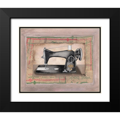 Sewing Machine II Black Modern Wood Framed Art Print with Double Matting by Baker, Mary Beth