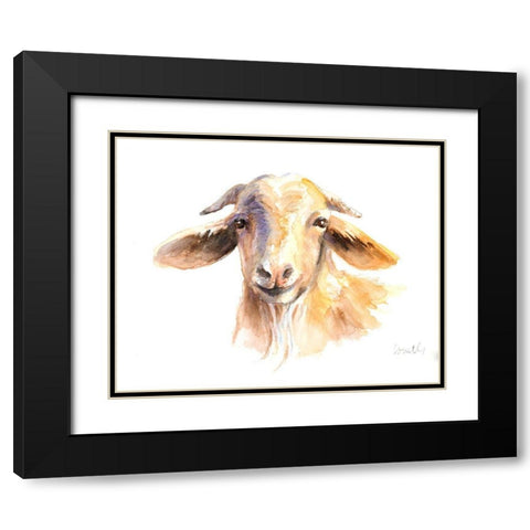 Morning Goat Black Modern Wood Framed Art Print with Double Matting by Loreth, Lanie