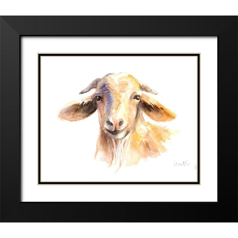 Morning Goat Black Modern Wood Framed Art Print with Double Matting by Loreth, Lanie