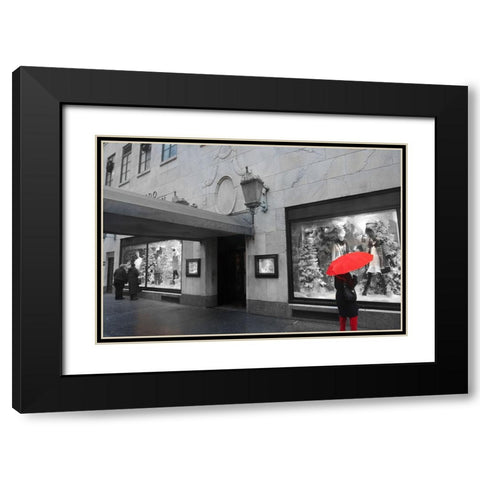 Shopping Downtown Black Modern Wood Framed Art Print with Double Matting by Bill Carson Photography