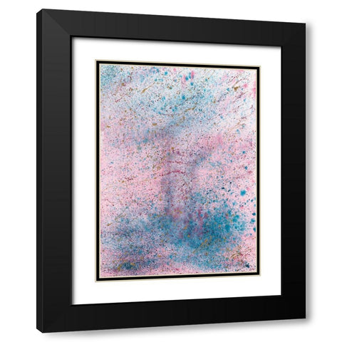 Pink and Blue Splash Black Modern Wood Framed Art Print with Double Matting by Bucheli, Amaya