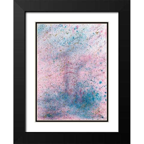 Pink and Blue Splash Black Modern Wood Framed Art Print with Double Matting by Bucheli, Amaya