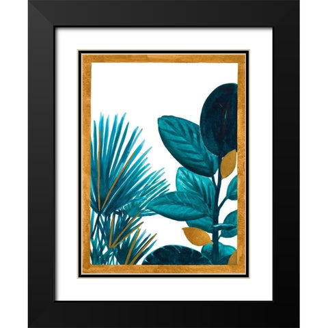 Mystery Teals Black Modern Wood Framed Art Print with Double Matting by Bucheli, Amaya