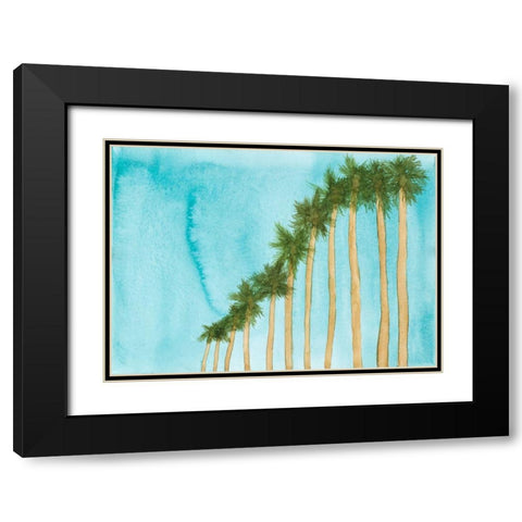 Blue Skies and Palm Trees Black Modern Wood Framed Art Print with Double Matting by Bucheli, Amaya