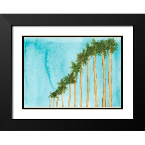 Blue Skies and Palm Trees Black Modern Wood Framed Art Print with Double Matting by Bucheli, Amaya