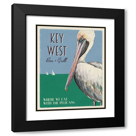 Key West Black Modern Wood Framed Art Print with Double Matting by Pinto, Patricia