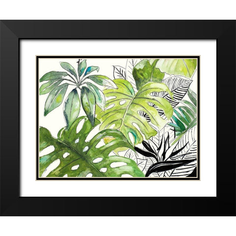 Green Palms Selva I Black Modern Wood Framed Art Print with Double Matting by Pinto, Patricia