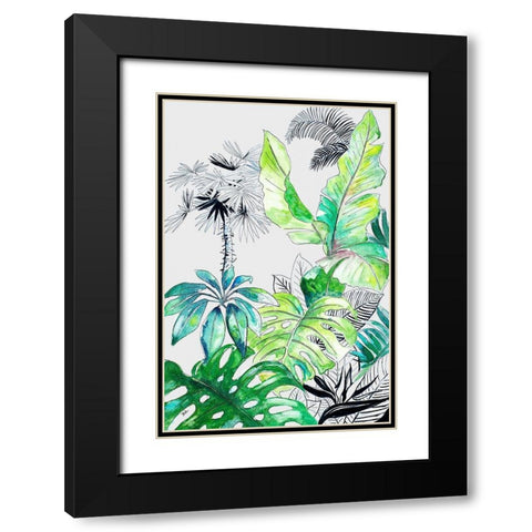 Teal Palm Selva I Black Modern Wood Framed Art Print with Double Matting by Pinto, Patricia