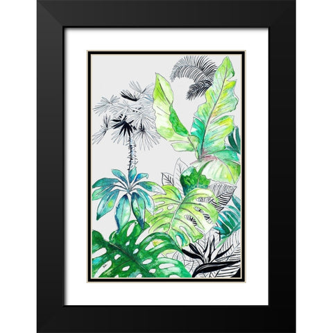 Teal Palm Selva I Black Modern Wood Framed Art Print with Double Matting by Pinto, Patricia