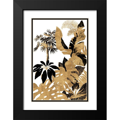 Gold Selva I Black Modern Wood Framed Art Print with Double Matting by Pinto, Patricia