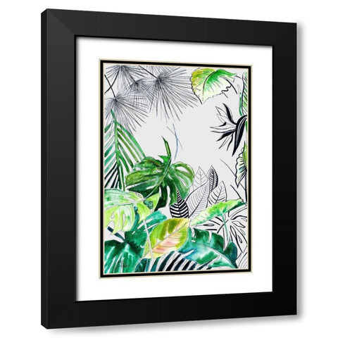 Teal Palm Selva II Black Modern Wood Framed Art Print with Double Matting by Pinto, Patricia