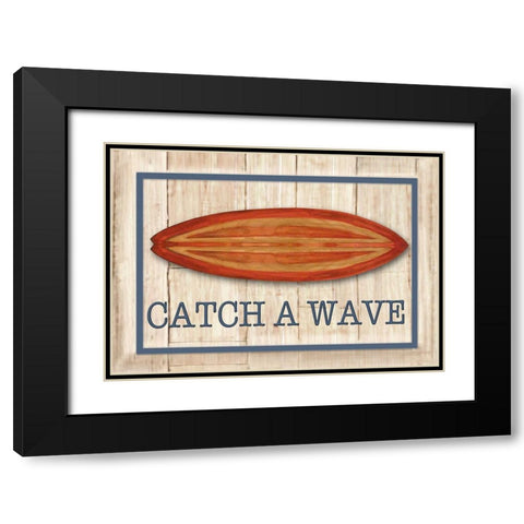 Catch a Wave II Black Modern Wood Framed Art Print with Double Matting by Diannart