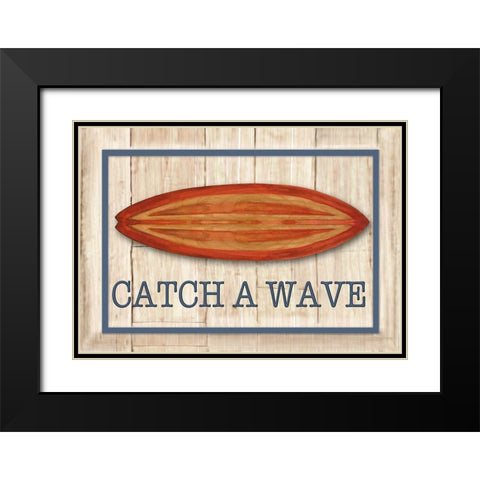 Catch a Wave II Black Modern Wood Framed Art Print with Double Matting by Diannart
