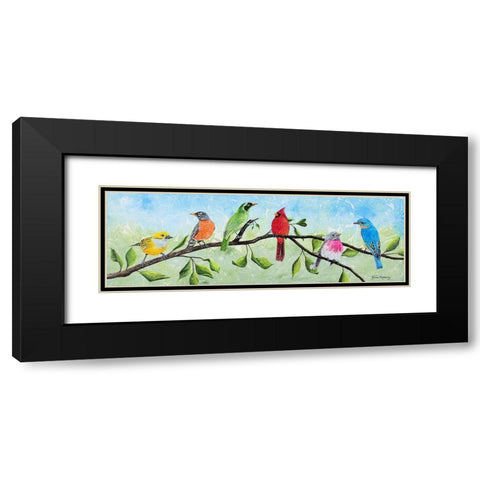 Birds on a Branch Black Modern Wood Framed Art Print with Double Matting by Redding, James